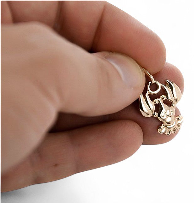 Pendant pendant made of rose red gold 14k 585 Vintage zodiac Cancer vzp002