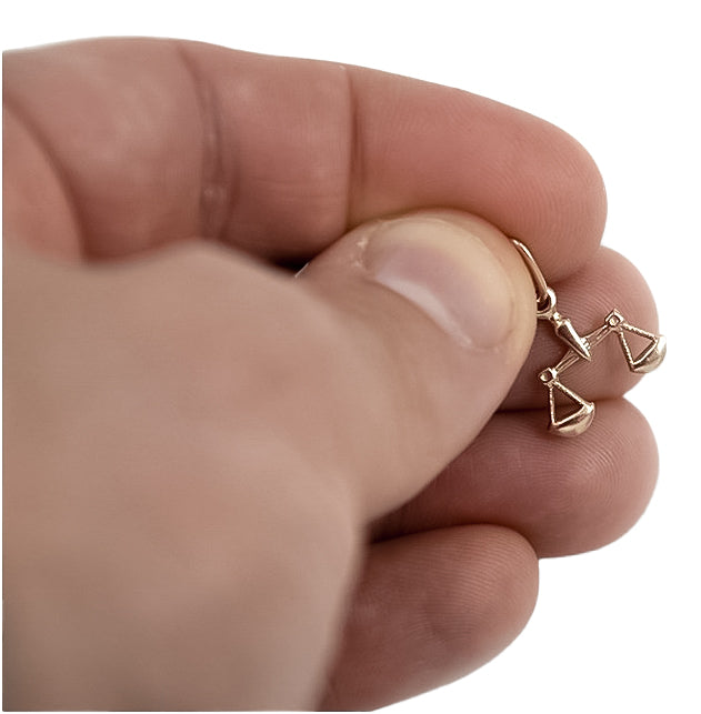 Pendant pendant made of rose red gold 14k 585 Vintage zodiac Libra vzp005