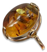 Vintage rose 14k 585 gold amber ring vrab017