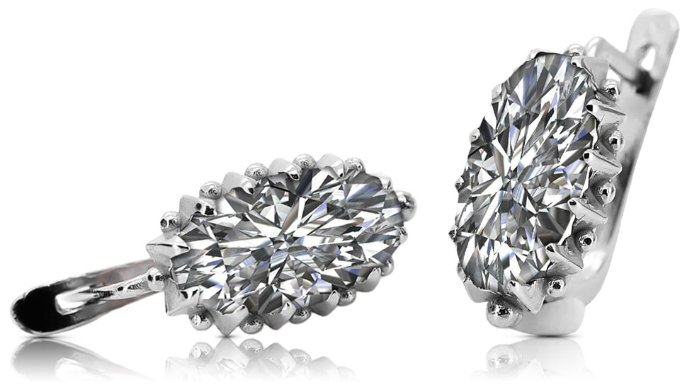 Silver 925 Vintage zircon earrings vec174s vec174s-zi