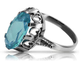 Vintage silver 925 Aquamarine ring vrc134s Vintage vrc134s-aq