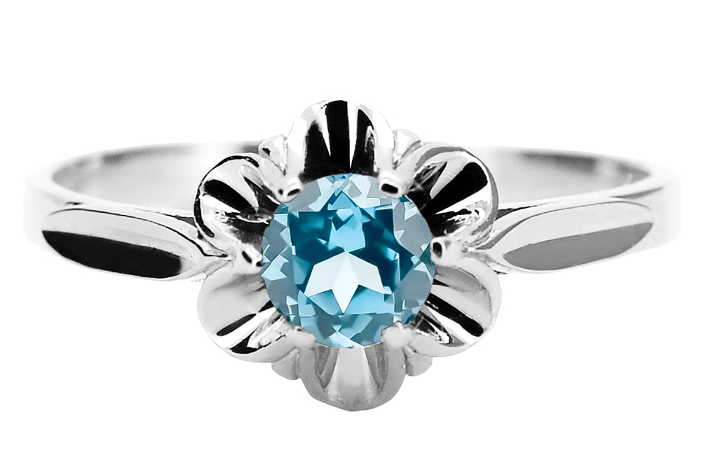 Sterling silver 925 Aquamarine Ring Vintage Jewlery vrc004s vrc004s-aq