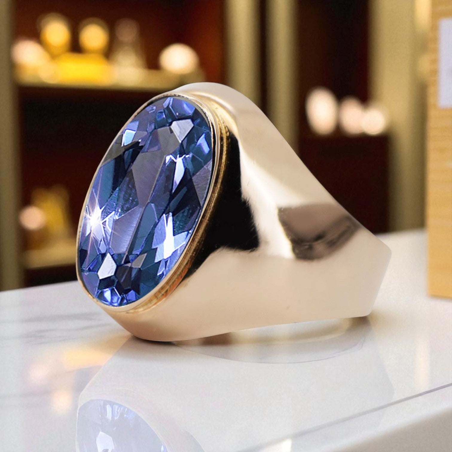 Sapphire Original Vintage 14K Rose Gold Ring Vintage Jewlery vrc077r