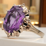 Rose pink 14k Gold 585 Amethyst Ring vrc079 Vintage vrc079r-am