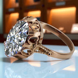 Vintage rose pink 14k gold 585 Zircone ring vrc134 Vintage