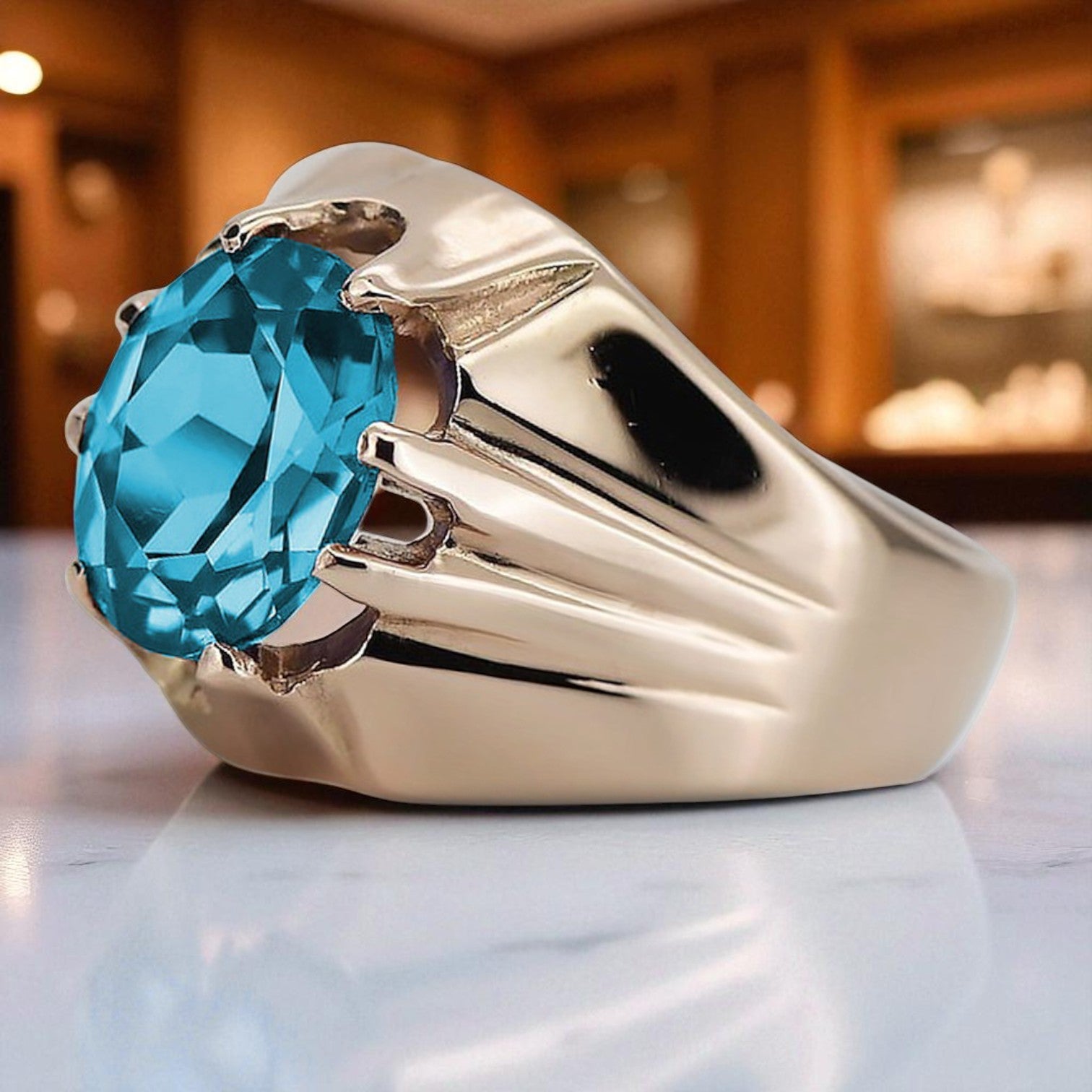 Vintage Rose pink 14k Gold 585 aquamarine Ring Vintage vrc016