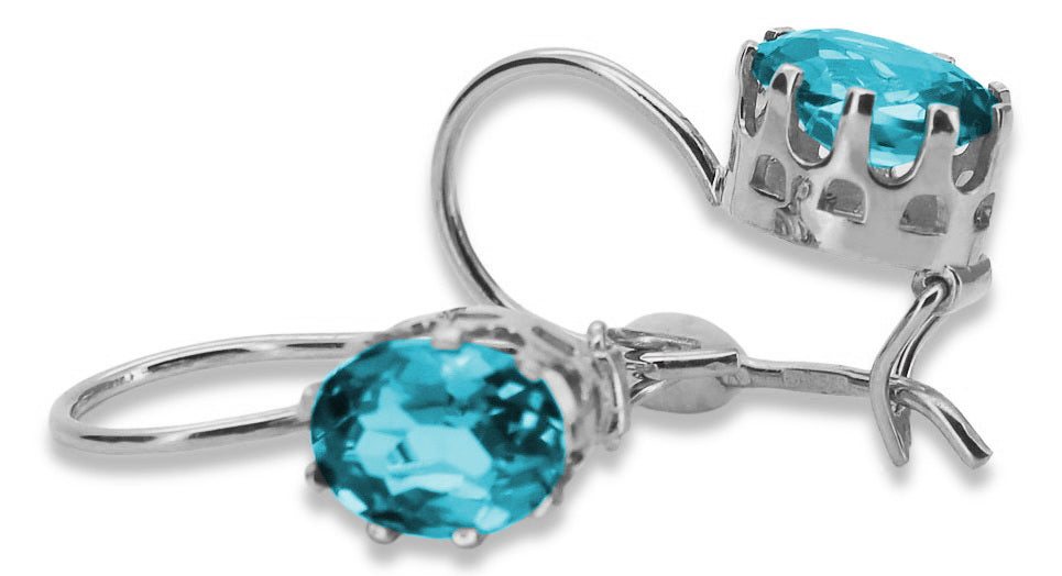 Vintage Vintage 925 Silver Aquamarine earrings vec196s vec196s-aq