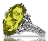 Vintage silver 925 Peridot ring vrc084s Vintage