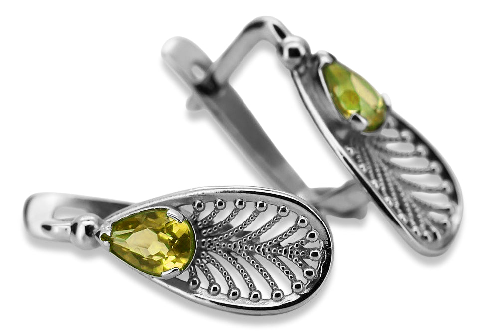 Vintage Vintage 925 Silver peridot earrings vec067s Vintage vec067s-yp