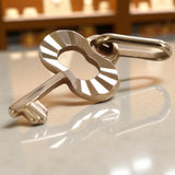 Vintage rose pink 14k 585 gold Vintage key pendant vpn049