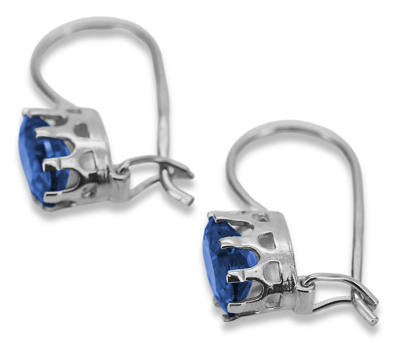 Vintage Vintage 925 Silver Sapphire earrings vec196s vec196s-sp