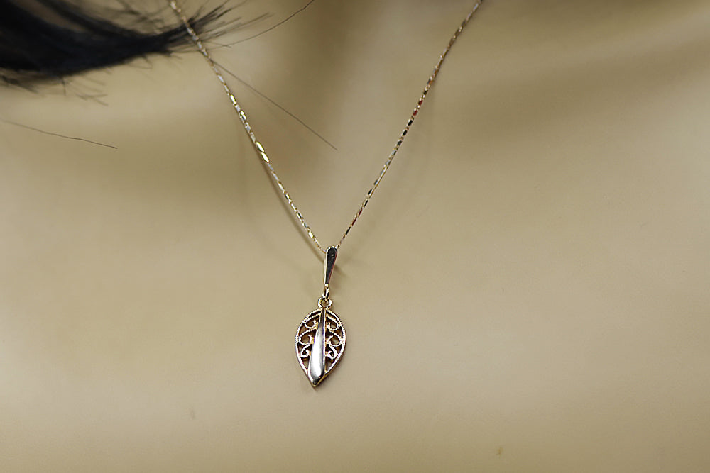 Vintage silver 925 Vintage leaf pendant vpn081s