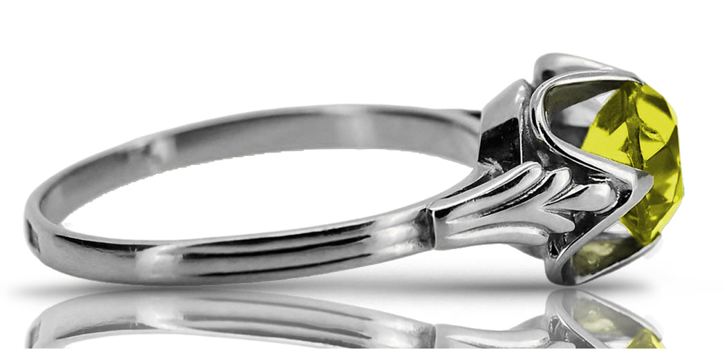 Vintage silver 925 Peridot ring vrc023s Vintage