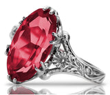 Vintage silver 925 Ruby ring vrc084s Vintage