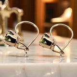 Vintage style Earrings Yellow Peridot Original Vintage 14K Rose Gold vec056r