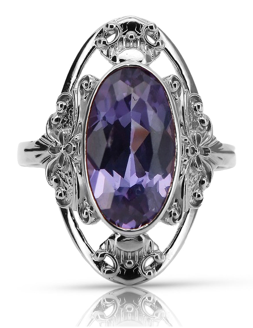 Vintage silver 925 Alexandrite ring vrc014s Vintage vrc014s-ax