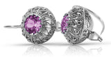 925 Silver Amethyst earrings vec002s Russian Soviet style vec002s-am