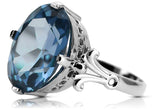 Vintage Ring Aquamarine Sterling silver 925 vrc369s vrc369s-aq