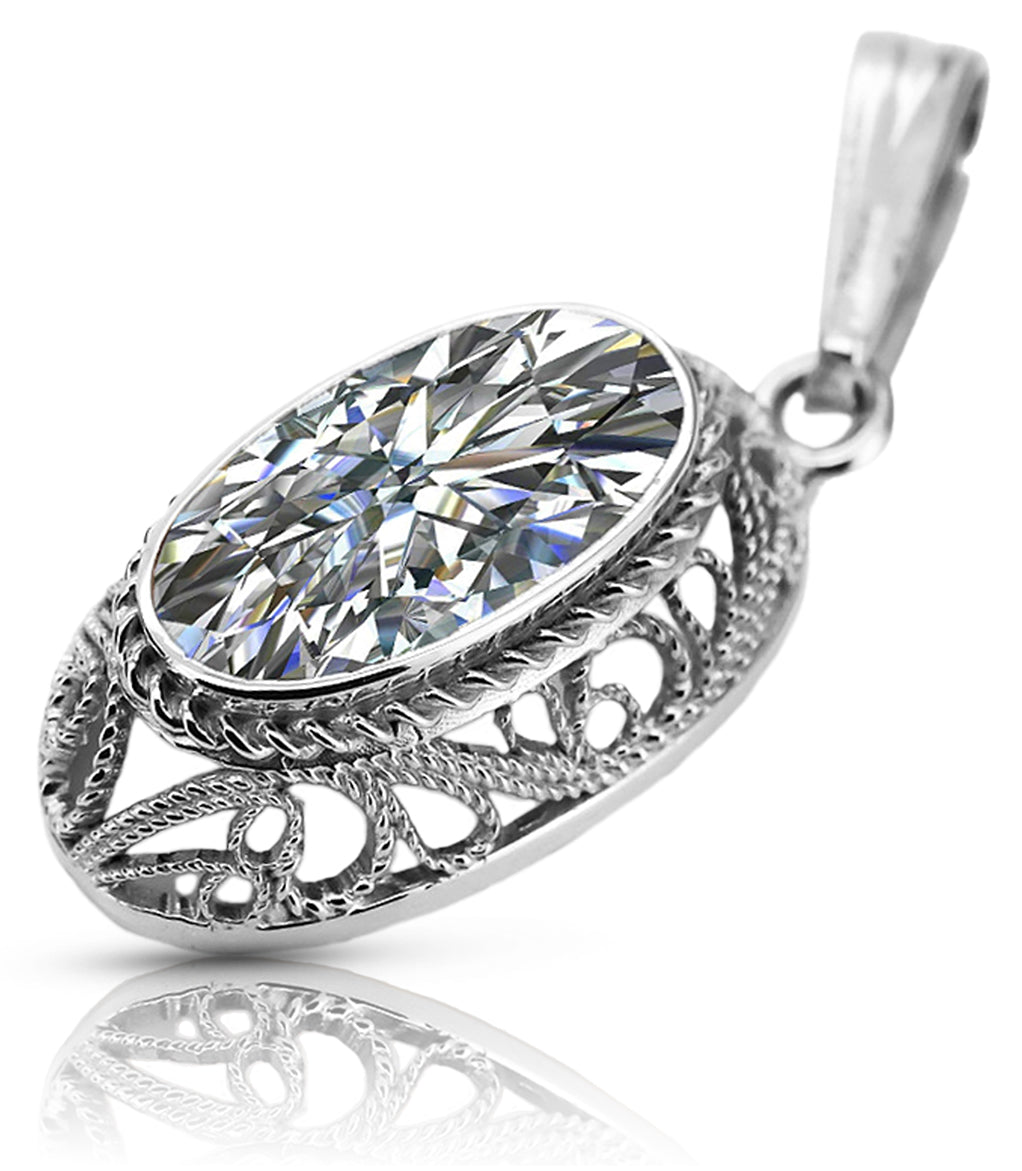 Soviet silver 925 pendant with zircone vpc014s Vintage vpc014s-zi