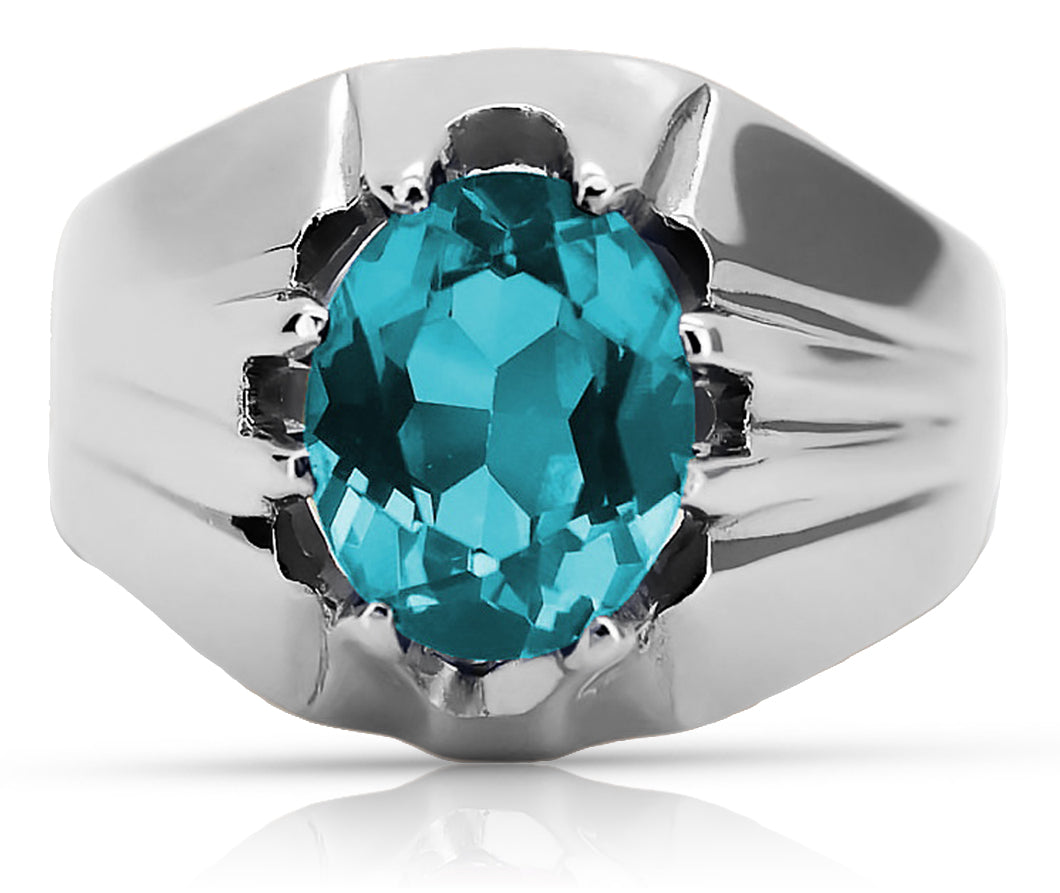 Vintage silver 925 Aquamarine ring vrc016s Vintage vrc016s-aq