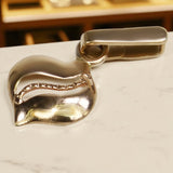 Vintage rose pink 14k 585 gold  Vintage leaf pendant vpn005