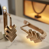 Vintage rose pink 14k 585 gold  Vintage leaf earrings ven100