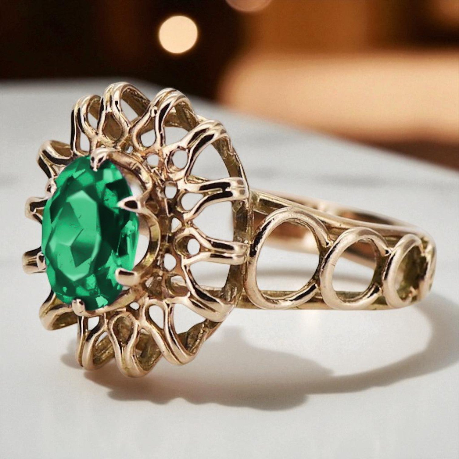 copy of Vintage Rose Gold Ring 14K Alexandrite Ruby Emerald Sapphire Zircon 585 vrc032