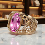 Ring Vintage craft Amethyst Original Vintage 14K Rose Gold vrc057r