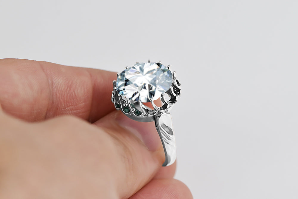 Zircon Sterling silver 925 Ring Vintage Jewlery vrc035s vrc035s-zi