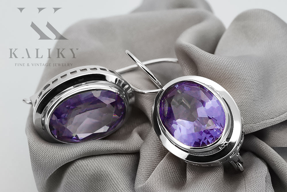 Vintage 925 Silver Alexandrite earrings vec114s vec114s-ax