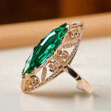 Emerald Original Vintage 14K Rose Gold Ring Vintage Jewlery vrc005r vrc005r-em