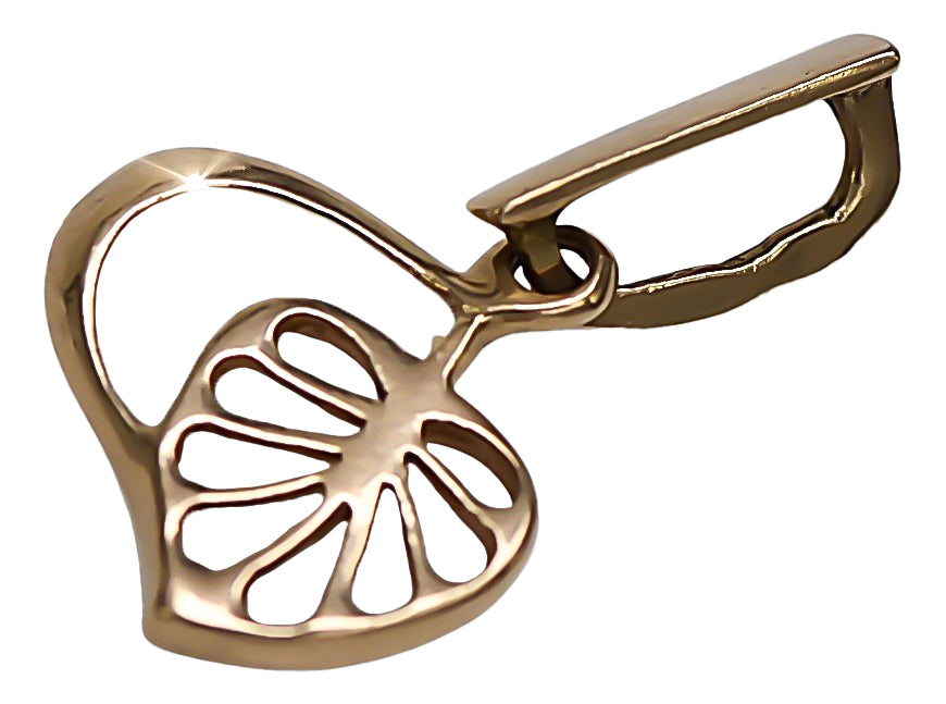 Vintage rose pink 14k 585 gold Vintage leaf pendant vpn026