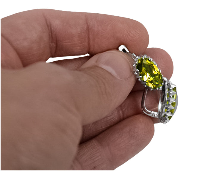 Silver 925 Vintage peridot earrings vec174s vec174s-yp