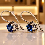 Rose pink 14k 585 gold sapphire earrings vec019 Vintage
