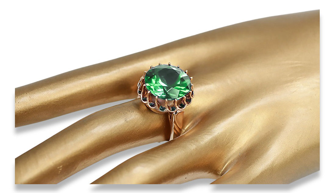 Emerald Original Vintage 14K Rose Gold Ring Vintage craft vrc035r vrc035r-em
