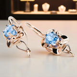 Original Vintage 14K Rose Gold Aquamarine Earrings Vintage vec116r vec116r-aq