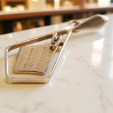 Vintage rose pink 14k 585 gold square Vintage pendant vpn003