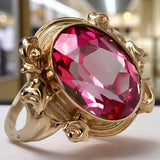 Ring Vintage Jewlery Ruby Original Vintage 14K Rose Gold vrc100r vrc100r-rb