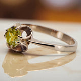 Vintage rose pink 14k gold 585 Peridot ring vrc348 Vintage