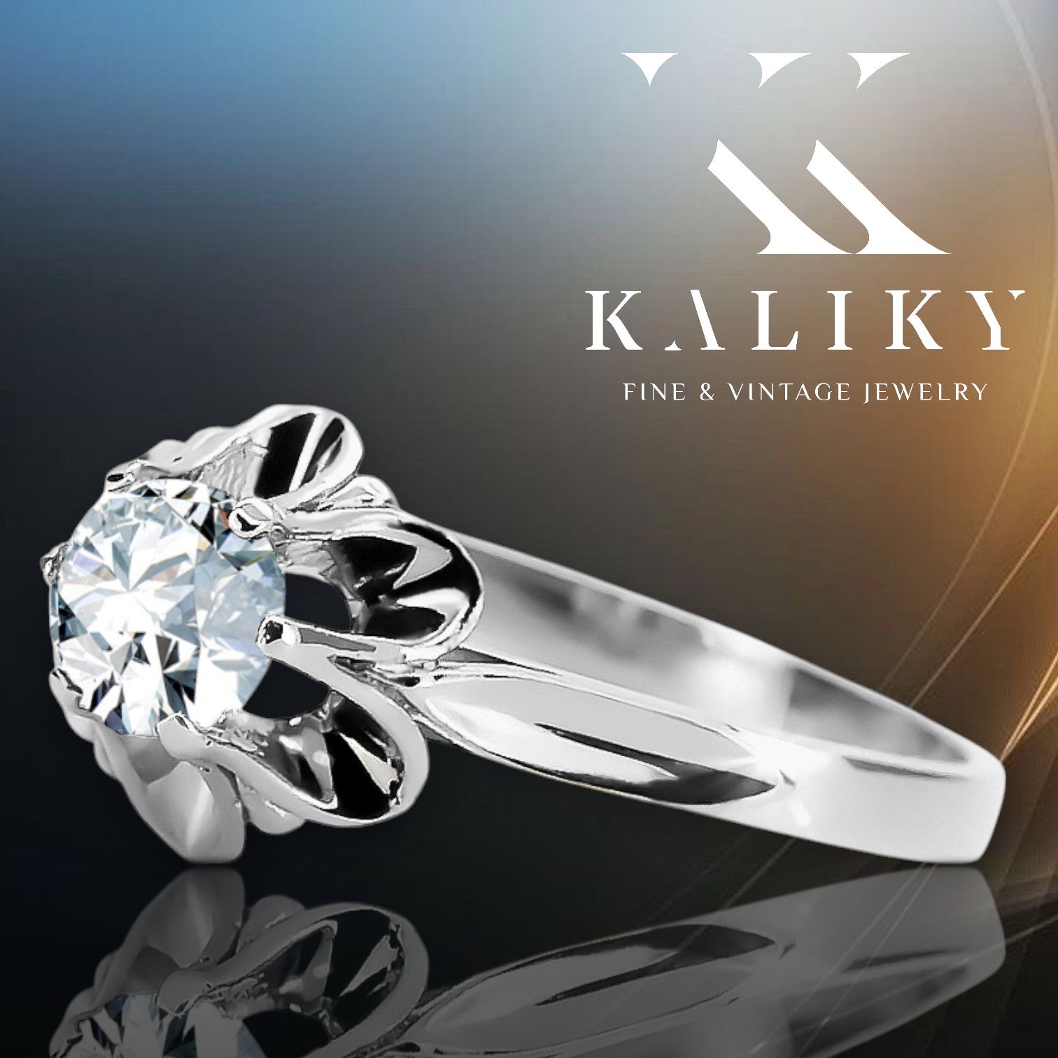 Sterling silver 925 Zircon Ring Vintage vrc004s