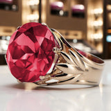 Vintage rose pink 14k gold 585 Ruby ring vrc029 Vintage