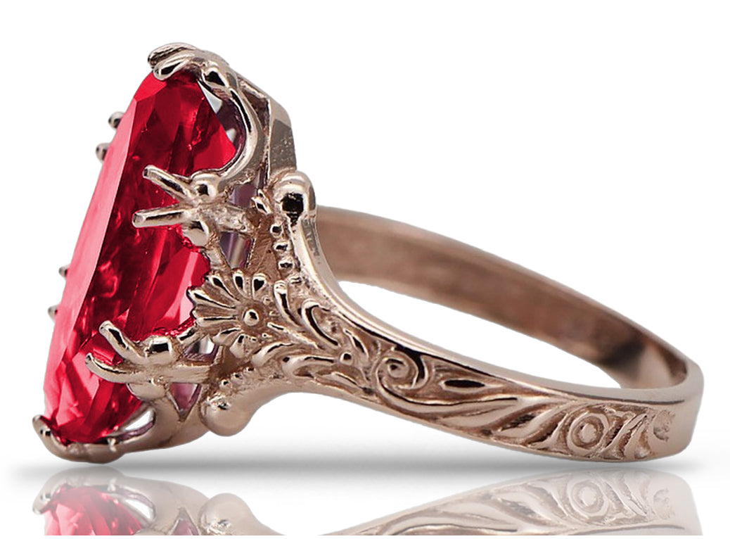 Vintage rose pink 14k gold 585 Ruby ring vrc084 Vintage vrc084r-rb