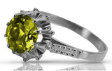 Vintage silver 925 Peridot ring vrc045s Vintage