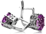 Silver 925 Russian style amethyst earrings vec003s Vintage Russian Soviet style