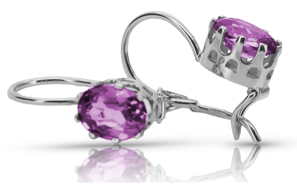 Vintage Vintage 925 Silver Amethyst earrings vec196s vec196s-am