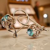 Vintage earrings made of 14k 585 rose gold with Emerald vec145