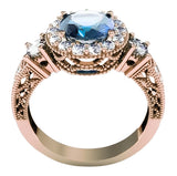 Vintage style Ring Aquamarine Original Vintage 14K Rose Gold crc003r