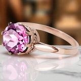 Vintage craft Ring Amethyst Original Vintage 14K Rose Gold vrc366r vrc366r-am