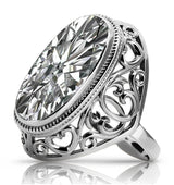 Silver 925 Soviet Russian style zircon ring vrc184s Vintage vrc184s-zi