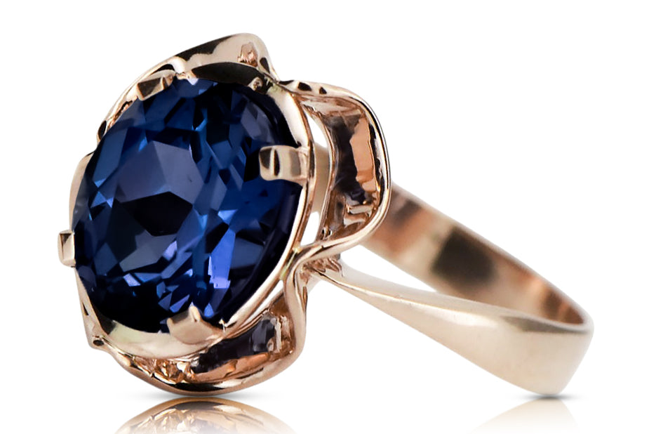 Ring Sapphire Original Vintage 14K Rose Gold Vintage vrc206r
